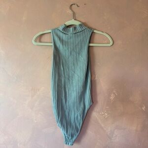 Zara Woman’s Ribbed Sleeveless One Piece - gray